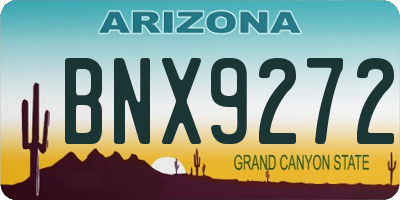 AZ license plate BNX9272