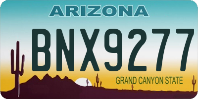 AZ license plate BNX9277