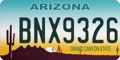AZ license plate BNX9326
