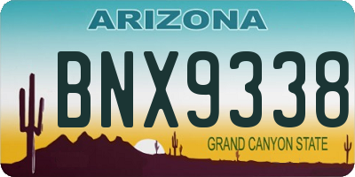 AZ license plate BNX9338
