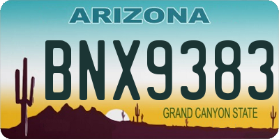 AZ license plate BNX9383