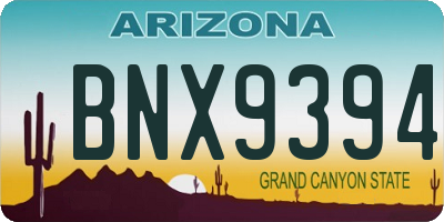 AZ license plate BNX9394