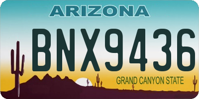 AZ license plate BNX9436