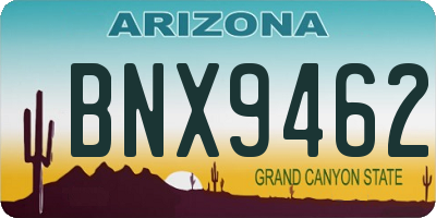 AZ license plate BNX9462