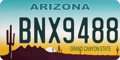 AZ license plate BNX9488