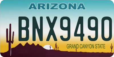 AZ license plate BNX9490