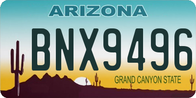 AZ license plate BNX9496