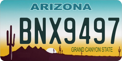 AZ license plate BNX9497