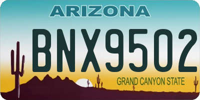 AZ license plate BNX9502
