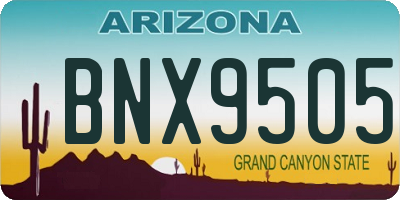 AZ license plate BNX9505