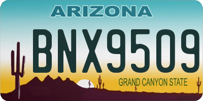 AZ license plate BNX9509