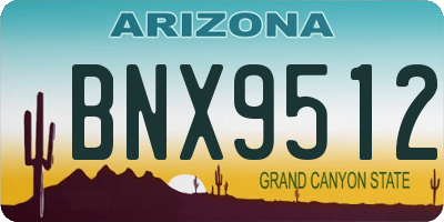 AZ license plate BNX9512