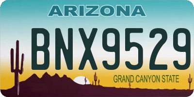 AZ license plate BNX9529