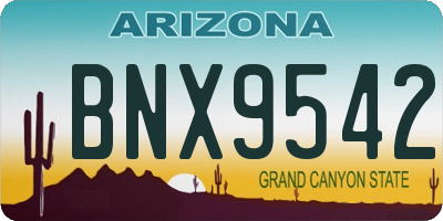 AZ license plate BNX9542