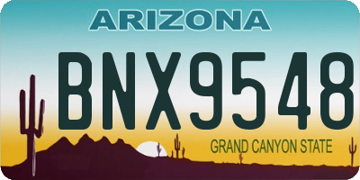 AZ license plate BNX9548