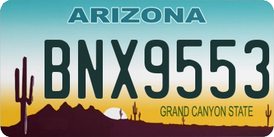 AZ license plate BNX9553