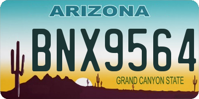 AZ license plate BNX9564