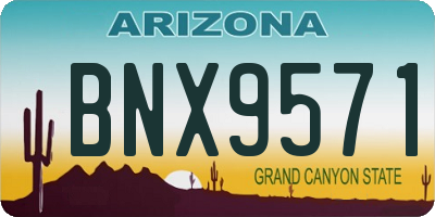 AZ license plate BNX9571