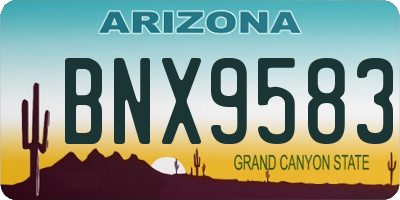 AZ license plate BNX9583