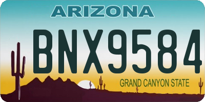 AZ license plate BNX9584
