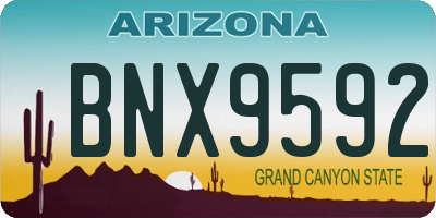 AZ license plate BNX9592