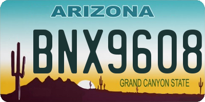 AZ license plate BNX9608
