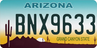 AZ license plate BNX9633