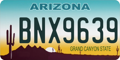 AZ license plate BNX9639