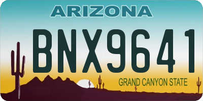 AZ license plate BNX9641