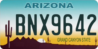 AZ license plate BNX9642