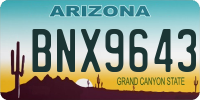 AZ license plate BNX9643