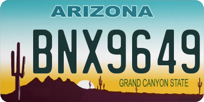AZ license plate BNX9649