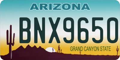 AZ license plate BNX9650