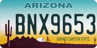 AZ license plate BNX9653