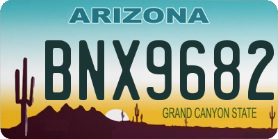 AZ license plate BNX9682