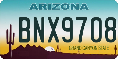 AZ license plate BNX9708
