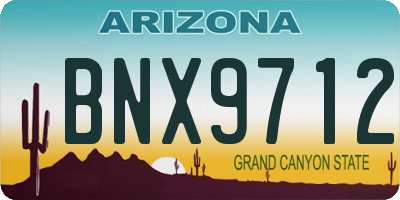 AZ license plate BNX9712