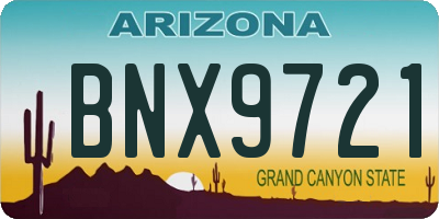 AZ license plate BNX9721