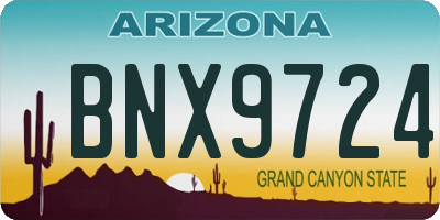 AZ license plate BNX9724