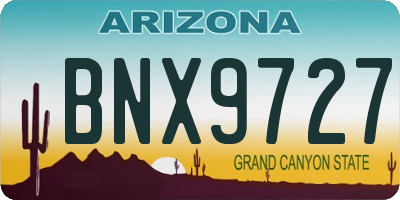 AZ license plate BNX9727