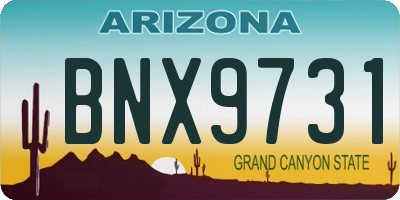 AZ license plate BNX9731