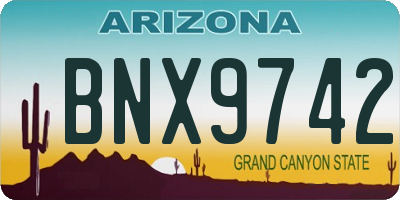 AZ license plate BNX9742