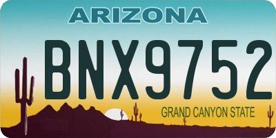 AZ license plate BNX9752
