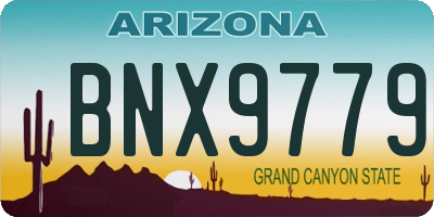 AZ license plate BNX9779