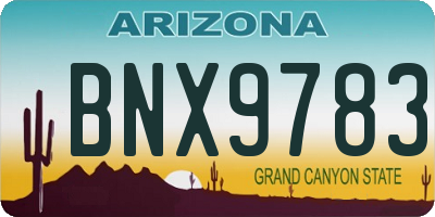AZ license plate BNX9783