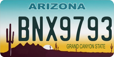 AZ license plate BNX9793