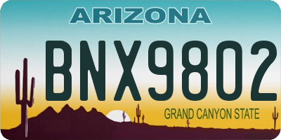 AZ license plate BNX9802