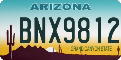 AZ license plate BNX9812