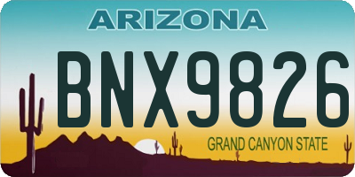AZ license plate BNX9826