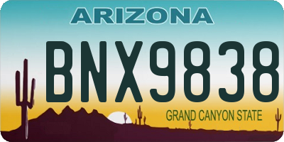 AZ license plate BNX9838